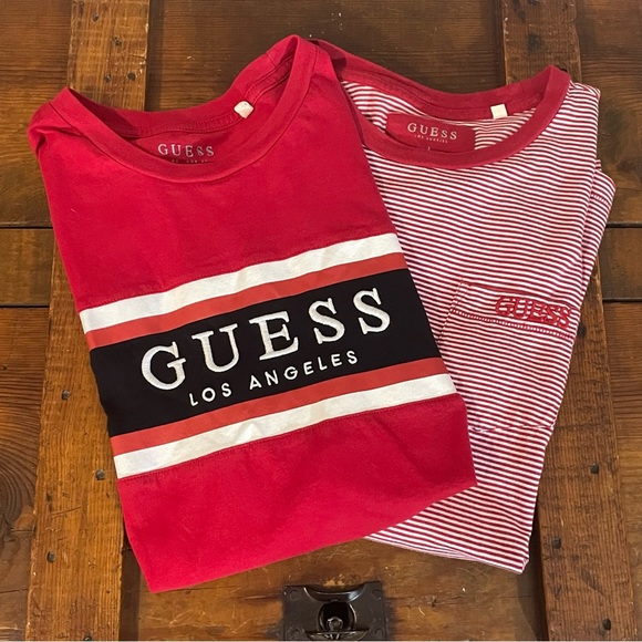 Bundle of 2 Men’s size Large Guess short sleeved tee shirts. Main color is red. - Picture 2 of 6